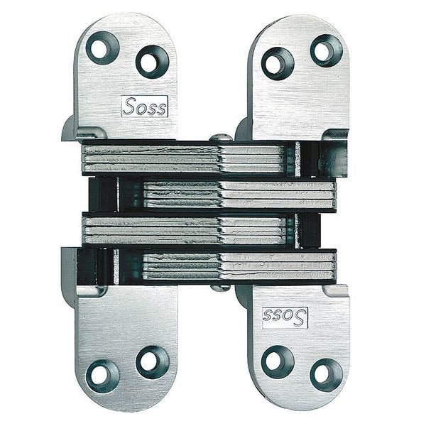Soss Concealed Hinge, Zamac/Steel, Full Mortise Mounting, 1 3/8 in Leaf W x 5 1/2 in Leaf H - 220US26D