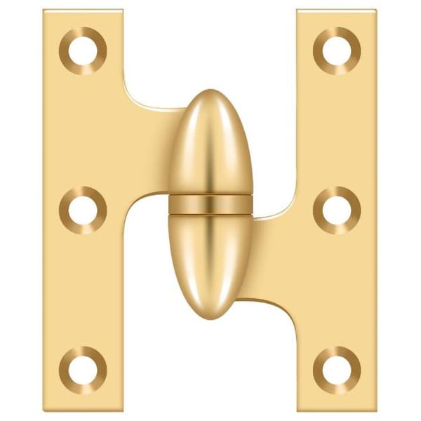Deltana Lifetime Brass Knuckle Hinge, Holes per Leaf: 3 - OK2520CR003-R