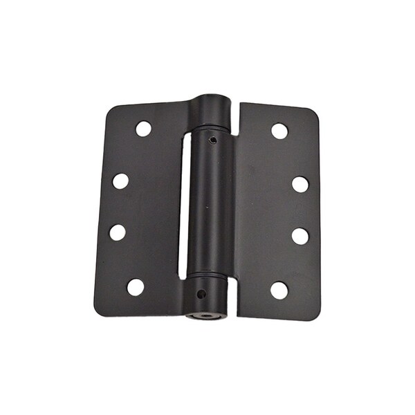 Emtek Pair of 4 in x 4 in 1/4 in Radius UL Steel Spring Hinges Flat Black Finish - 95024US19