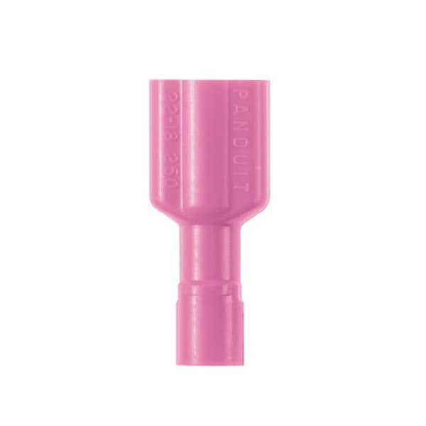 Panduit Female Disconnect, Nylon, 22-18AWG, PK100 - DPF18-110FIB-C