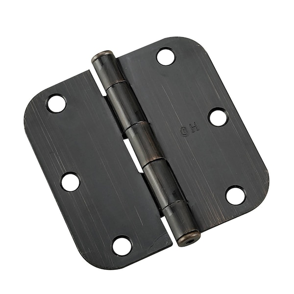 Richelieu 2Pack 3 12inch 89 mm Full Mortise Butt Hinge  58 Radius, OilRubbed Bronze - 1821ORBB