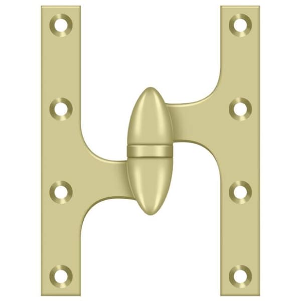Deltana Bright Brass Door and Butt Hinge - OK6045B3UNL-L
