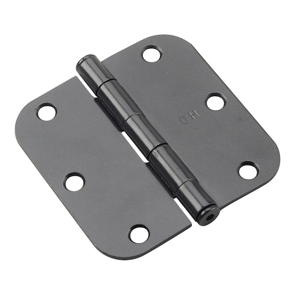 Richelieu 3 12inch 89 mm Full Mortise Butt Hinge  58 Radius, Black - 1821FBB3S