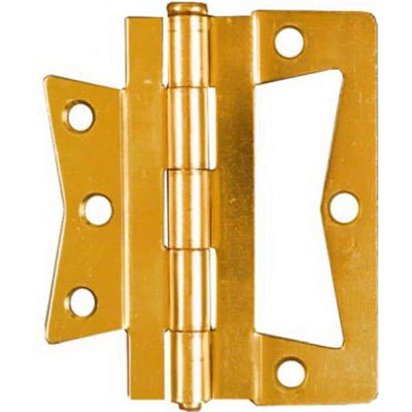 Greengrass N244-806 3.5 in. Bright Brass Non-Mortise Hinge, 2PK - GR2158080
