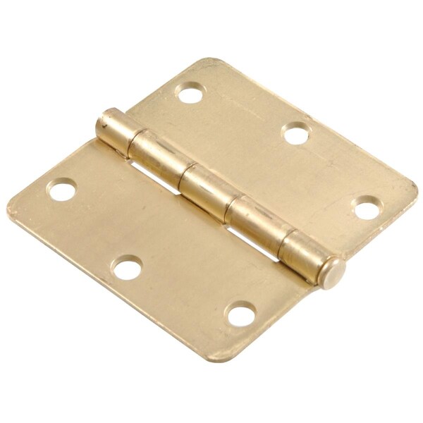 Ornatus Outdoors 0.25 x 3.5 in. Carded Round Full Mortise Hinges, Satin Brass - OR1638710