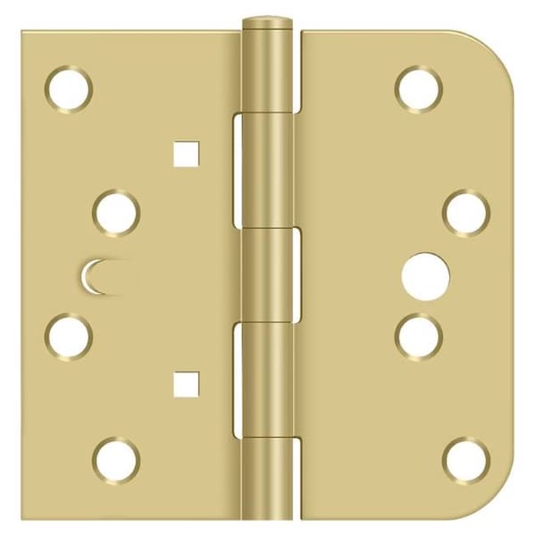 Deltana Satin Brass Door and Butt Hinge, Holes per Leaf: 4 - DE44058TA3/4-RH