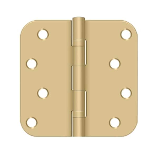 Dendesigns 4 x 4 x 0.625 in. Radius Hinge, Brushed Brass - DE829781