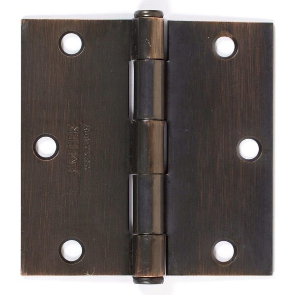 Patioplus 3.5 x 3.5 in. Square Steel Residential Duty Hinges, Oil Rubbed Bronze, Set of 2 - PA2006860