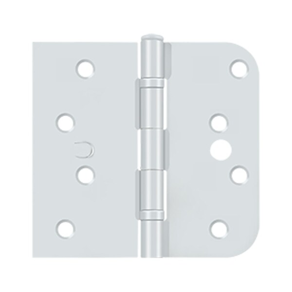Deltana Right Hand 4 x 4-1/4 x 5/8 Radius x SQ Hinge; Security Stud; White Finish - S41/4058BUSPR-S