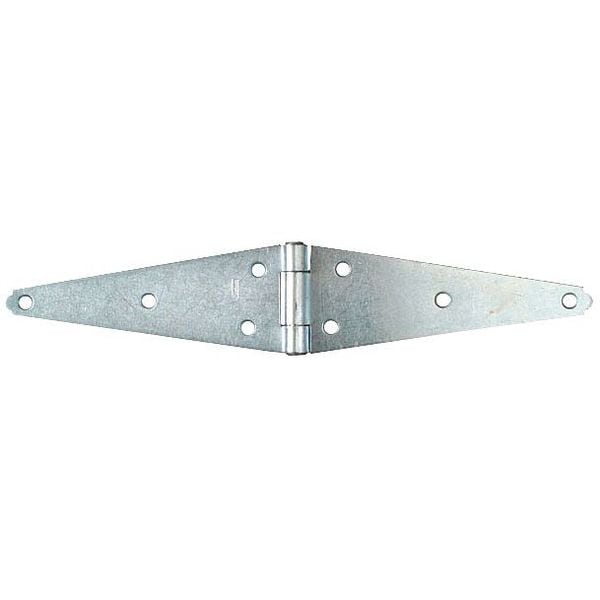 Zoro Select Strap Hinge, Steel, Full Surface Mounting, 9 5/8 in Leaf W x 3 1/2 in Leaf H, zinc plated - 1RCK7
