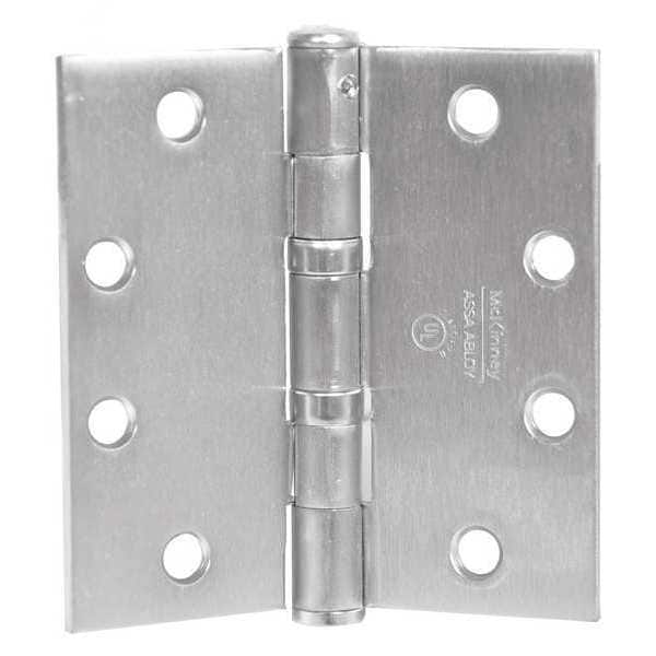 Mckinney Door and Butt Hinge, Brass, Stainless Steel, Full Mortise Mounting, 1 15/16 in Leaf W x - TA2314 4 1/2 X 4 1/2 32D