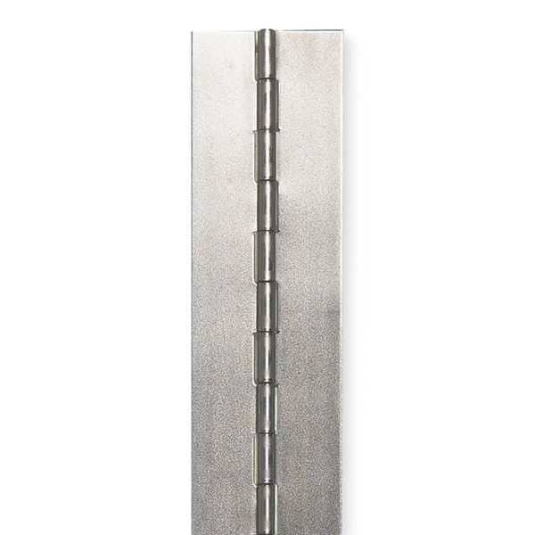 Zoro Select Piano Hinge, Steel, Full Surface Mounting, 2 in Leaf W x 48 in Leaf H, Steel - 1JEU2