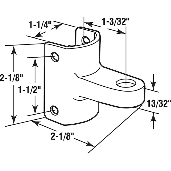 Prime-Line Post Mounted Top Pivot Hinge, 1-1/4 in., Zamak, Chrome, 5/8 in.  Pintle (Single Pack) - 656-7217