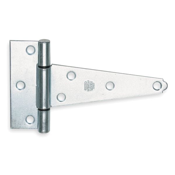 Zoro Select Tee Hinge, Steel, 1 1/2 in Leaf W x 3 13/16 in Leaf H, zinc plated - 1WBD8