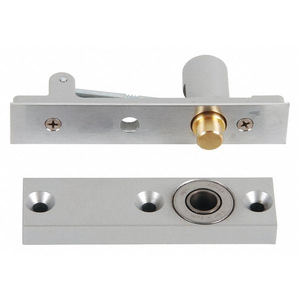 Ives Pivot Hinge, Cast Brass, Surface Mounting, 1 1/4 in Leaf W x 1 5/8 in Leaf H, Satin Chrome - 7253 TOP US26D