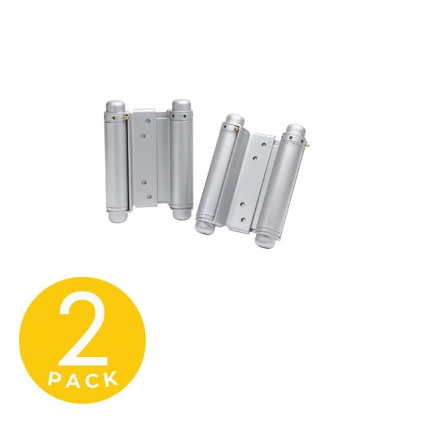 Trans Atlantic Co. 4 in. Galvannealed Double Acting Barrel Spring Squared Hinge with Non-Removable Pin - Set of 2 - DH-TAN5004-GV