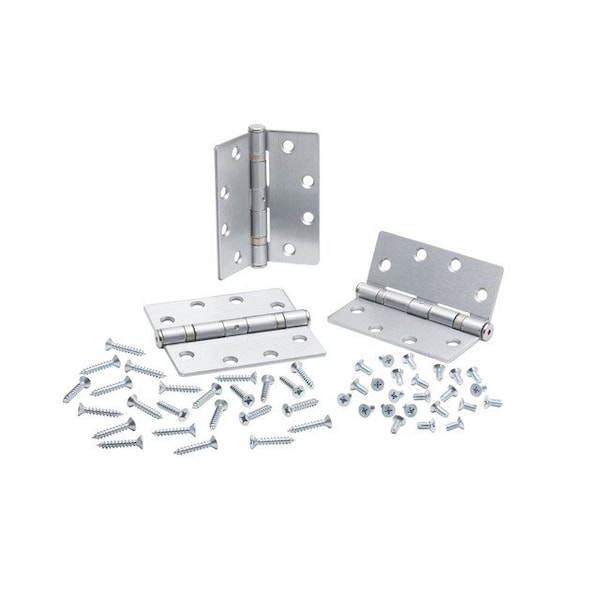 Global Door Controls 4 in Leaf W x 4.5 in Leaf H, Silver - CP4540BBRNRP26D-3