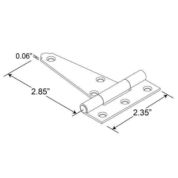 Prime-Line Tee Hinge, 3 in. Long Leaf, Steel Construction, Black Painted Finish 2 Pack - MP11382-2