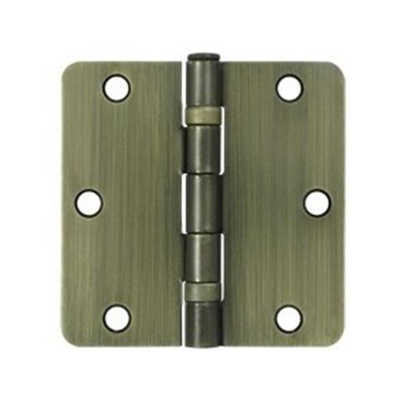 Patioplus 3.5 x 3.5 x 0.25 in. Radius Hinge Steel, Antique Brass - PA561950
