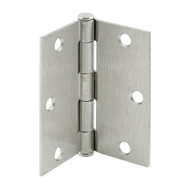 Prime-Line Door Hinge Residential Smooth Pivot, 3-1/2 in. x 3-1/2 in. w/ Square Corners, Satin Nickel 3 Pack - U 1150253