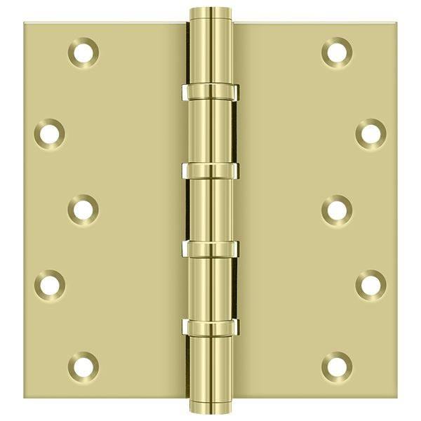 Deltana Bright Brass Door and Butt Hinge, Holes per Leaf: 5 - DSB66BB3-UNL