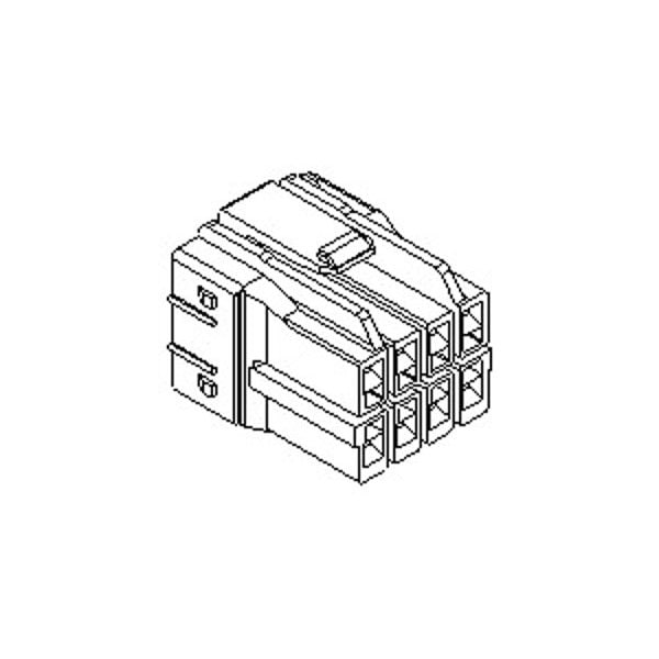 Molex Board Connector, 6 Contact(S), 2 Row(S), Female, 0.131 Inch Pitch, Crimp Terminal, Locking, Natural - 513470600