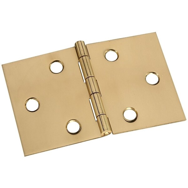 National Hardware Desk Hinge, 2 in H Door Leaf, 0.06 in Thick Door Leaf, Brass, Solid Brass, Surface Mounting - N211-888