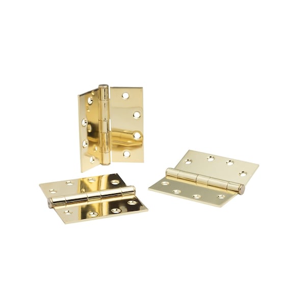 Global Door Controls 4.5 in Leaf W x 4.5 in Leaf H, Bright Brass - CP4545-US3-M