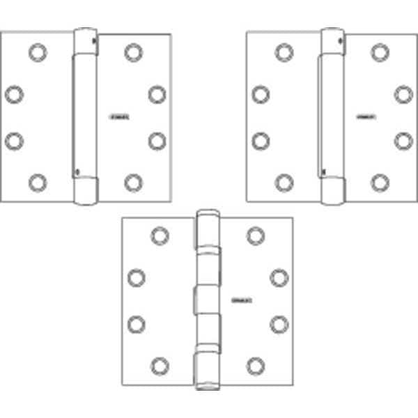 Best Spring Hinge, Steel, Full Mortise Mounting, 1 23/32 in Leaf W x 4 1/2 in Leaf H, Satin Chrome - 827188