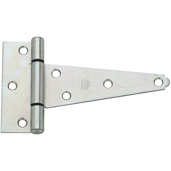 National Hardware T-Hinge, 5-1/2 in W Frame Leaf, 1.993 in H Frame Leaf, Steel, Zinc, Tight Pin, 18 lb - N129-239