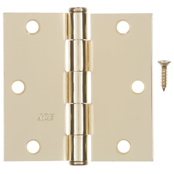Hampton Hampton 3-1/2 in. L Bright Brass Residential Door Hinge 12 pk - 01-3550-190