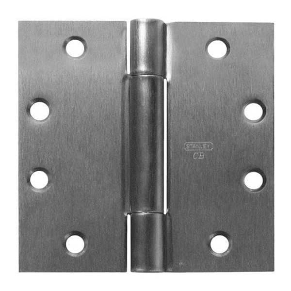 Best Door and Butt Hinge, Steel, Full Mortise Mounting, 2 in Leaf W x 4 1/2 in Leaf H, Satin Chrome - CB1900R45X45DOORHINGE26DSTL