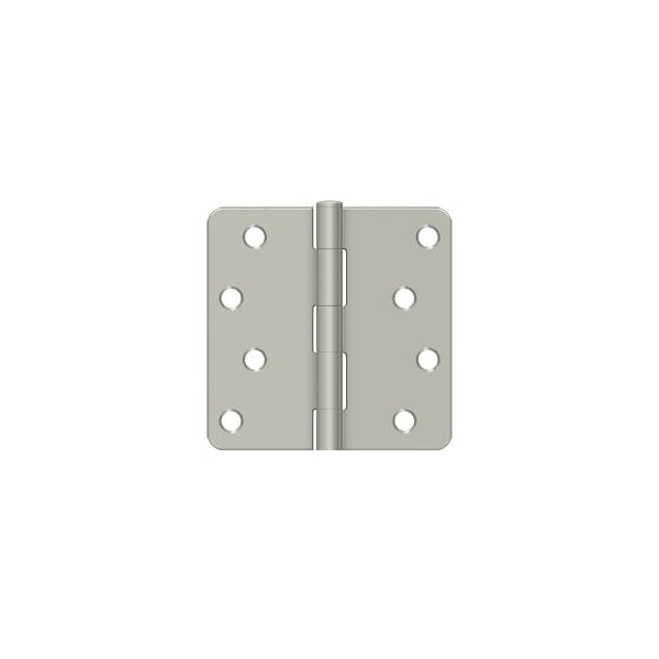 Deltana Satin Nickel Radius Hinge, Holes per Leaf: 4 - S44R415