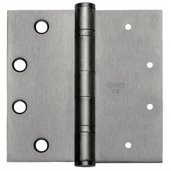 Best Door and Butt Hinge, Stainless Steel, Full Mortise Mounting, 1 3/4 in Leaf W x 4 in Leaf H, Satin - FBB191NRP 4 5X4 DOOR HINGE 32D  STS