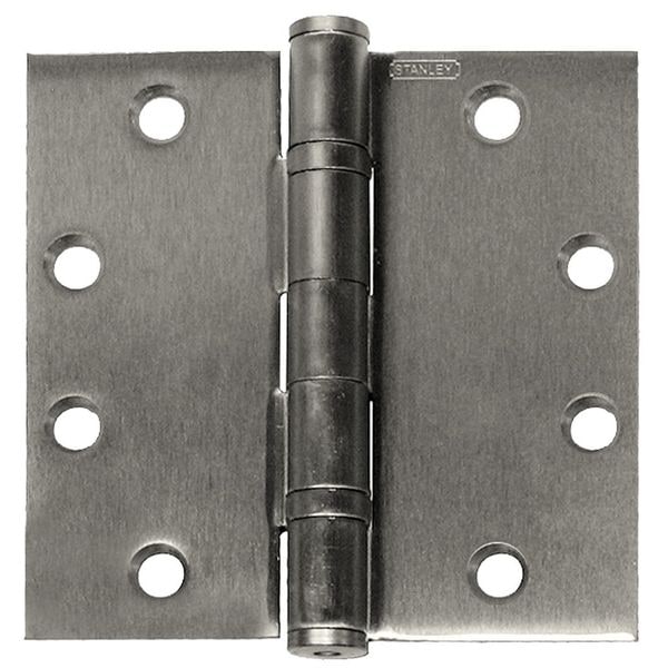 Best Door and Butt Hinge, Stainless Steel, Full Mortise Mounting, 1 3/4 in Leaf W x 4 in Leaf H, Satin - FBB191NRP 4 5X4 DOOR HINGE 32D  STS