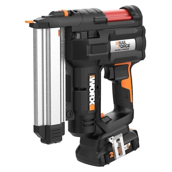 Worx Brad Nailer Gun Kit, Battery Included, 20 V, 2 Ah, 18 ga Magazine, 18 ga Nail - WX840L