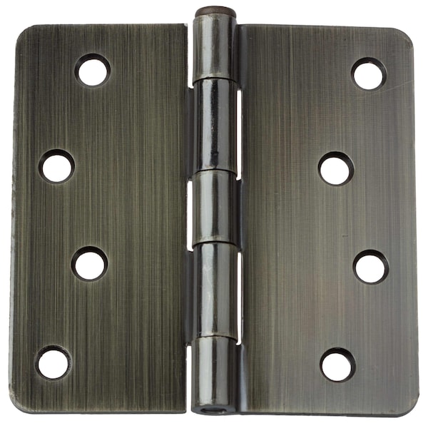 Gliderite Hardware 4 in. Antique Brass Door Hinge with 1/4 in. Corner Radius - 4014-AB, 30PK - 4014-AB-30