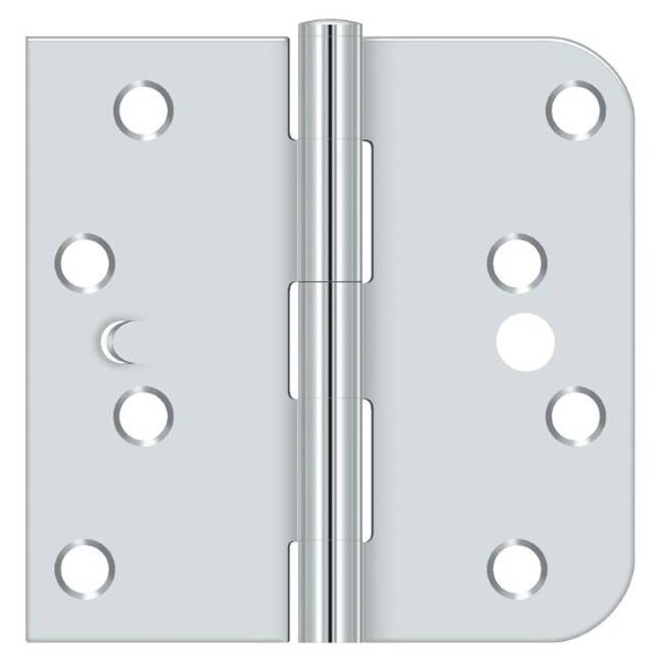 Deltana Bright Chrome Door and Butt Hinge, Holes per Leaf: 4 - S44058TT26-RH
