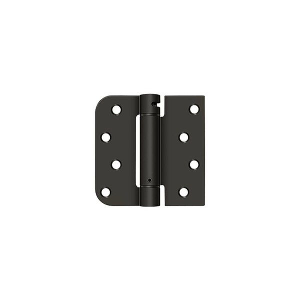 Deltana Left Hand 4 x 4 5/8 Radius by Square Spring Hinge; Oil Rubbed Bronze Finish - DSH4SR510B-LH