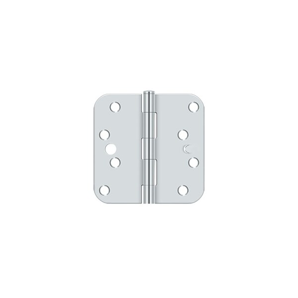 Deltana 4 x 4 x 5/8 Radius Hinge; Security; Bright Chrome Finish - S44R526-SEC