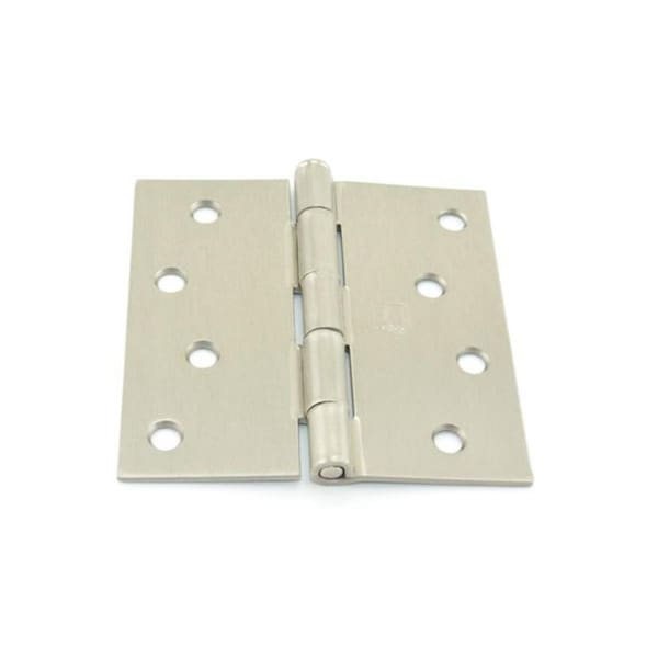 Patioplus 4 x 4 in. Steel Square Corner Full Mortise Plain Bearing Residential Hinge, No. 032829 Satin Nickel - PA1633625