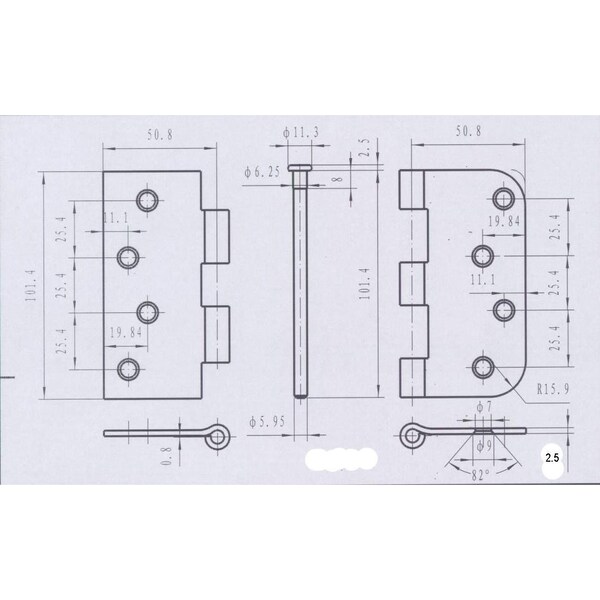 Richelieu 4inch 102 mm Full Mortise Combination Butt Hinge, Brushed Nickel - 81822NBB
