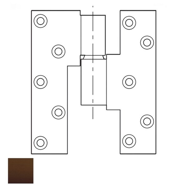 Dorma 3/4 Offset Hung Full Mortise Intermediate Pivot, 1-3/4 Lead-Lined Door, 613 Oxidized Satin Oil - 75240-613-LH