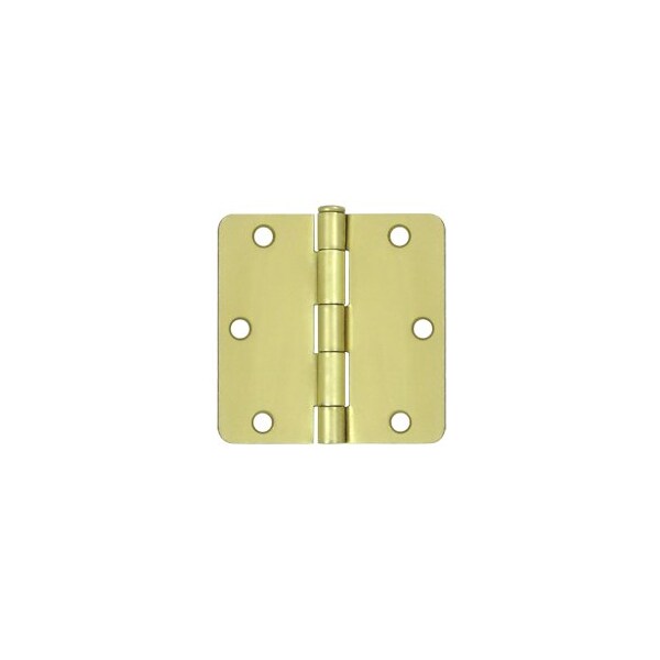 Deltana S35R44 1/4 Radius Hinges Brushed Brass, 10PK - S35R44-XCP10