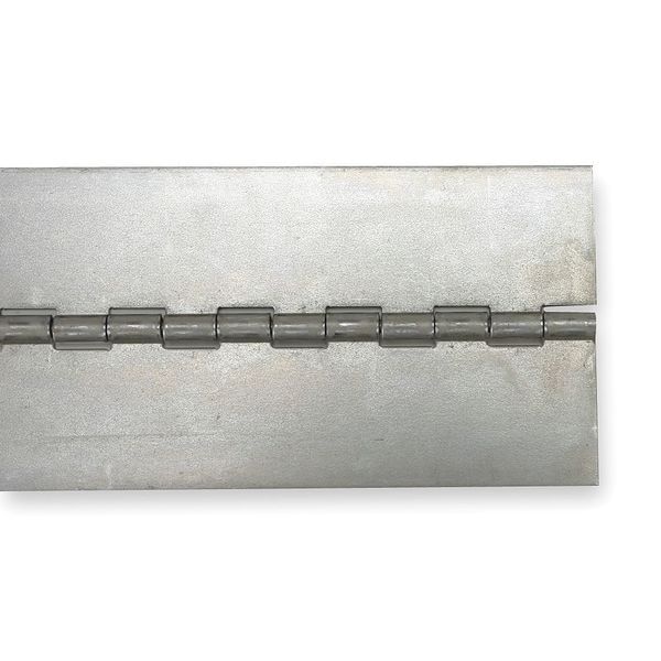 Zoro Select Piano Hinge, Aluminum Alloy, Full Surface Mounting, 2 1/2 in Leaf W x 48 in Leaf H, Aluminum - 2ZGC9