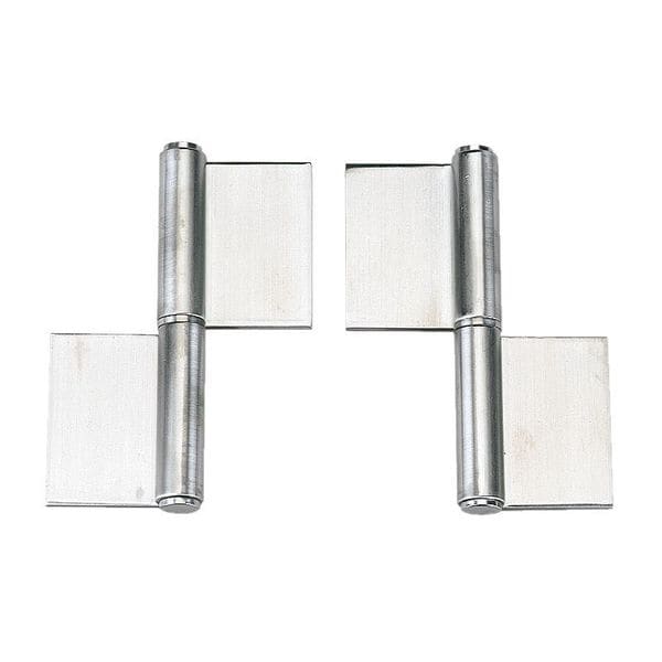 Lamp Lift-Off Hinge, 304 Stainless steel, Weld-On Mounting, 2 5/32 in Leaf W x 2 15/16 in Leaf H, Satin - S-6166-6-R
