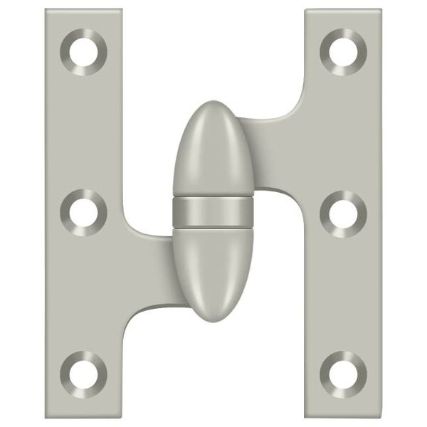 Deltana Satin Nickel Door and Butt Hinge, Holes per Leaf: 3 - OK3025B15-L