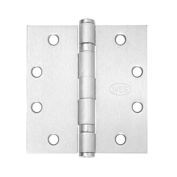 Ives 5-Knuckle Ball Bearing Hinge, Standard Weight, 5-in x 4-1/2-in, Satin Chrome Finish - 5BB1 5.0X4.5 626