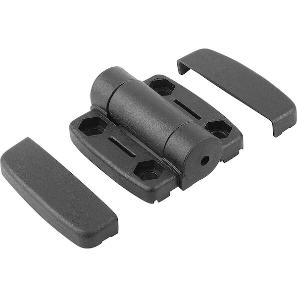 Kipp Hinge W. Adj. Friction 54X56, Plastic Black, Comp:Stainless Steel, A1=17, 75, A2=17, 75, A3=27, A4=27 - K0440.56181806