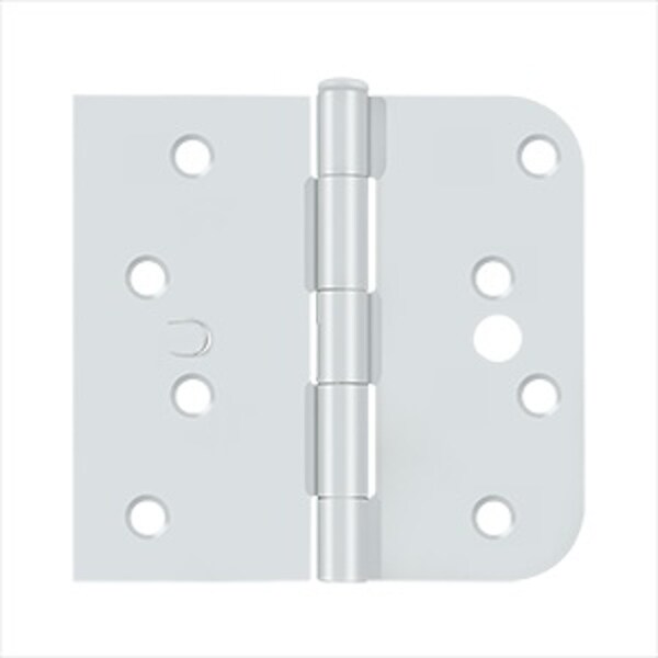 Deltana Right Hand 4 x 4-1/4 x 5/8 Radius x SQ Hinge; Security Stud; Prime Coat White Finish - S41/4058USPWR-S